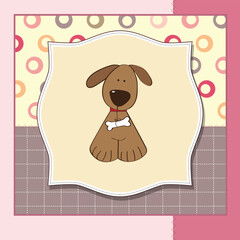 Wall Mural - new baby announcement card with dog