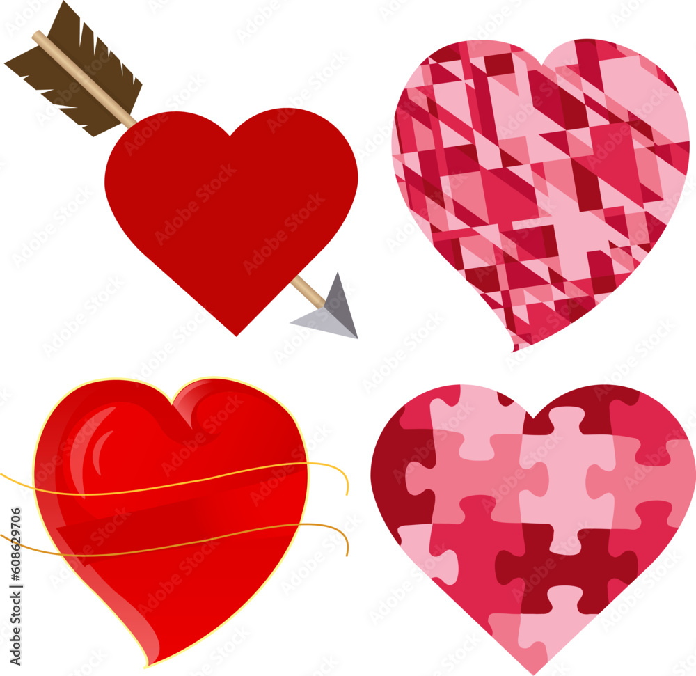 Heart set for valentine's day Also available as a Vector in Adobe ...