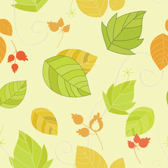 Poster - seamless background with a repeating floral elements