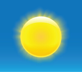 Wall Mural - sun with nice realistic rays. vector illustration