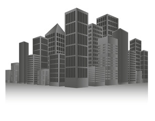 Poster - Grey Cityscape Background