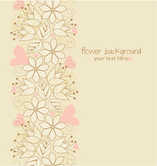  Beautiful floral illustration on light brown background