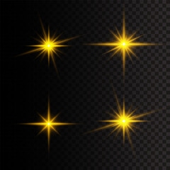 Wall Mural - star explosion, yellow glow lights sun rays.