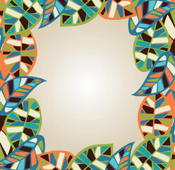Poster - Abstract colorful leaves background. Vector file layered for easy manipulation and coloring.