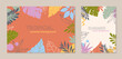 © Xenia Artwork  - Summer vector illustrations in trendy flat style with copy space for text.Abstract backgrounds with tropical leaves,plants.Tropical banners for social media,posters,prints.Cover design templates.