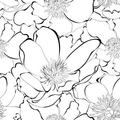 Wall Mural - Monochrome seamless pattern