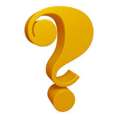 Poster - Golden question mark or icon design in 3d rendering
