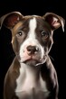 © Future Vision - Close up portrait of brown and white pitbull puppy, created using generative ai technology