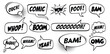© Martin - Comic sound effects in pop art style, vector Cartoon explosions, sound expression and comic speech bubble, set 3