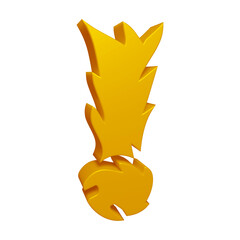 Poster - Golden exclamation mark symbol or icon design in 3d rendering 