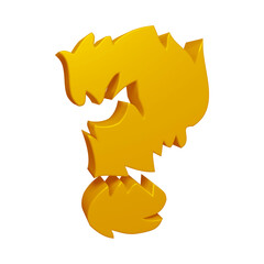 Poster - Golden question mark or icon design in 3d rendering