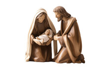 3d Merry Christmas Nativity Scene Mary And Joseph With The Newborn Jesus Isolated On Transparent Png Background Generative Ai