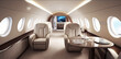 © Crazy Dark Queen - Private airplane interior. Business jet travel. Business travel.