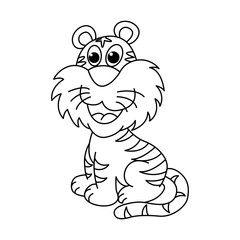 Wall Mural - Funny cat cartoon characters vector illustration. For kids coloring book.