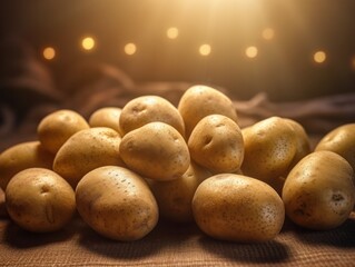 a heap of potatoes cleaned and ready to cook, generative ai