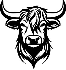 Wall Mural - Highland Cow | Minimalist and Simple Silhouette - Vector illustration