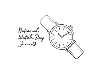 line art of national watch day good for national watch day celebrate. line art. illustration.