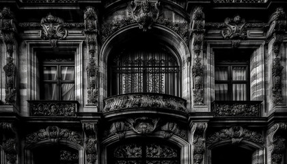 Poster - The ornate entrance to the medieval cathedral showcases Gothic architecture generated by AI