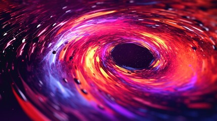 Wall Mural - Space wormhole, space travel concept, funnel shaped tunnel that can connect one universe to another.