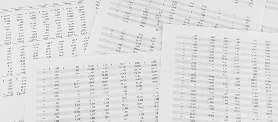 Poster - Financial documents lying on the table. Close-up view.