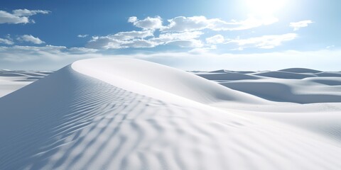 Wall Mural - AI Generated. AI Generative. Beautiful white sand dune with blue sky. Graphic Art