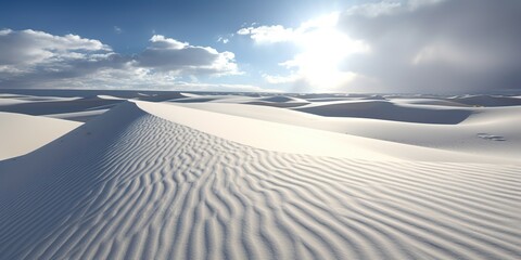 Wall Mural - AI Generated. AI Generative. Beautiful white sand dune with blue sky. Graphic Art