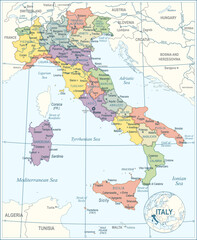 Wall Mural - Italy Map - highly detailed vector illustration