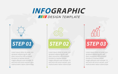 Timeline Creator infographic template. 3 Step timeline journey, calendar Flat simple infographics design template. presentation graph. Business concept with 3 options, vector illustration.