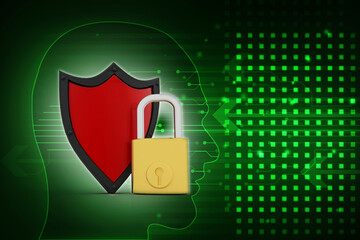 Poster - 3d illustration Security shield concept

