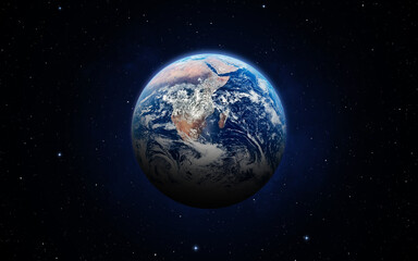 Wall Mural - earth in the space. earth, galaxy, nebula and stars. blue planet for wallpaper. elements of this ima