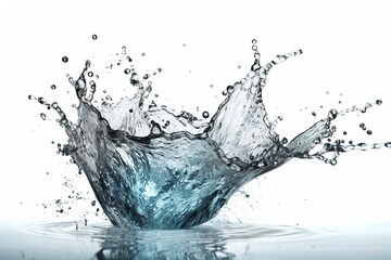 Poster - water splash isolated on white background. Generated by AI