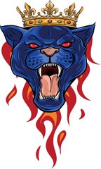 Poster - vector graphics illustration of a king panther