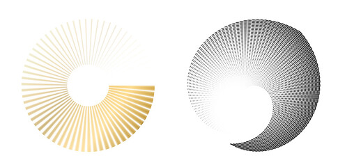 Poster - set design elements symbol editable halftone frame dot circle pattern on white background. vector il
