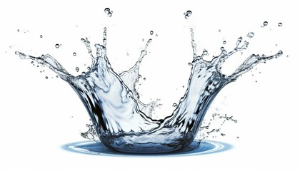  Crown water Liquid splash transparent on white