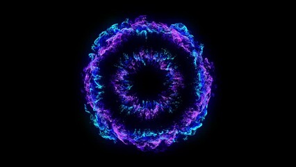 Poster - 4k Abstract motion background. Neon glowing particle circle. 60fps