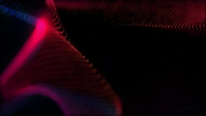Poster - 4k 60 fps. abstract loopable blue and red wavy motion background. concept of futuristic animation. t
