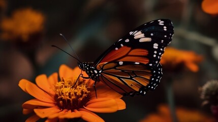 Wall Mural - butterfly on flower