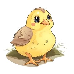 Wall Mural - Colorful and lively illustration of a baby chick