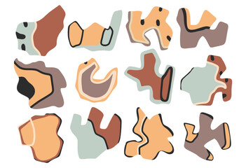 Wall Mural - Set of different abstract shapes and patterns. Hand drawn doodles. Modern fashion illustration. Flat design, cartoon drawing, vector.