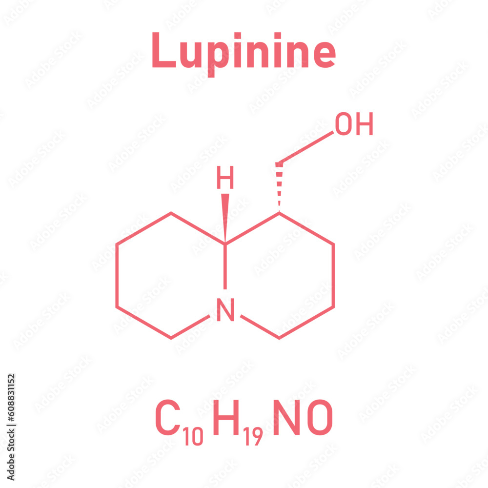 Chemical structure of Lupinine (C10H19NO). Chemical resources for ...
