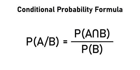 Canvas Print - Conditional probability formula in probability theory. Mathematics resources for teachers and students.