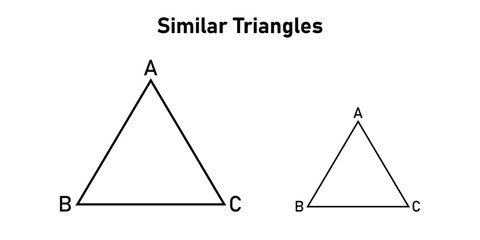 Wall Mural - Similar triangles in geometry. Mathematics resources for teachers and students.