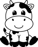 Fototapeta Pokój dzieciecy - Cute baby cow cartoon vector graphic