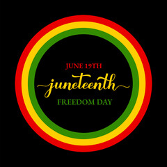 Wall Mural - Juneteenth sign. African American holiday on June 19. Vector template for typography poster, banner, greeting card, postcard, etc