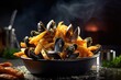 Moules Frites food photography - made with Generative AI tools