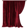 A red theater curtain on a transparent background png isolated Generative Ai