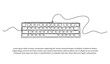 Continuous line design of keyboard. Computer device symbol design concept. Decorative elements drawn on a white background.