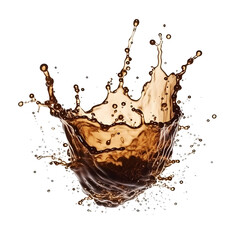 Wall Mural - Coffee splash isolated on white background Generative ai