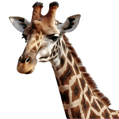 Wall Mural - a giraffe head on a transparent background png isolated generative ai