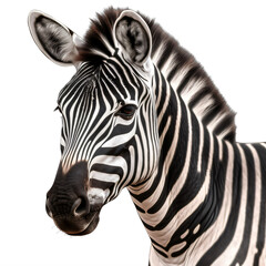 Wall Mural - a zebra head on a transparent background png isolated generative ai